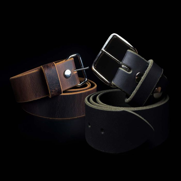 Heavy duty gun belt in brown and black