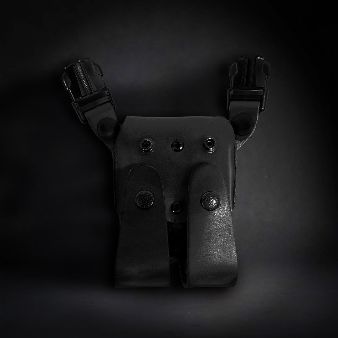LockLeather Shoulder Dual Mag Holster Closed/Secure