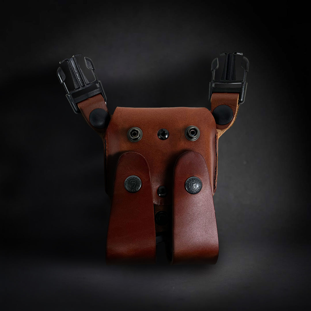 LockLeather Shoulder Dual Mag Holster Closed/Secure