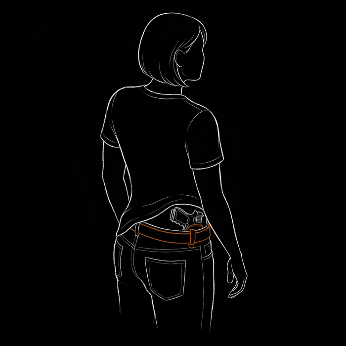 Inside the waistband