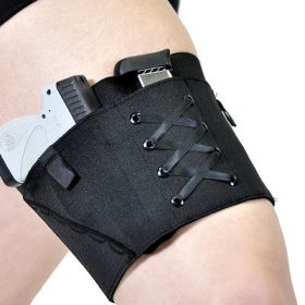 Black on Black Garter Holster for Compact Firearms by Can Can Concealment 